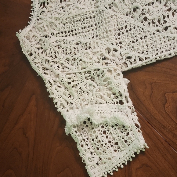 BARASCHI Anthropologie crochet white top - Picture 8 of 10